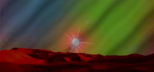 Aurora desde la superficie de un planeta que orbita a una enana roja