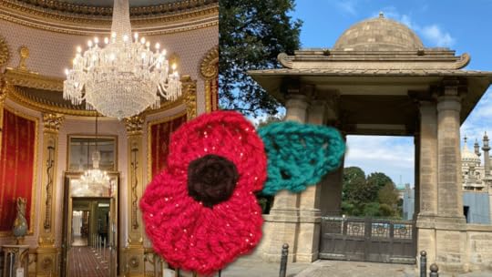 Brighton Pavilion, India Gate and a hand crochet poppy for the British Legions Poppy Appeal