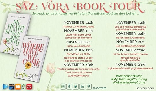 Book Tour - 14th to the 23rd November