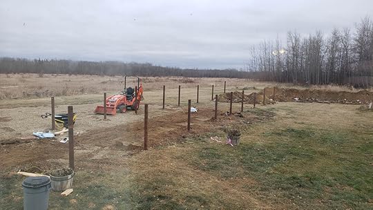 October 29: Water and sewer mostly finished. Whew! Screw piles have been drilled a little deeper by this point too.
