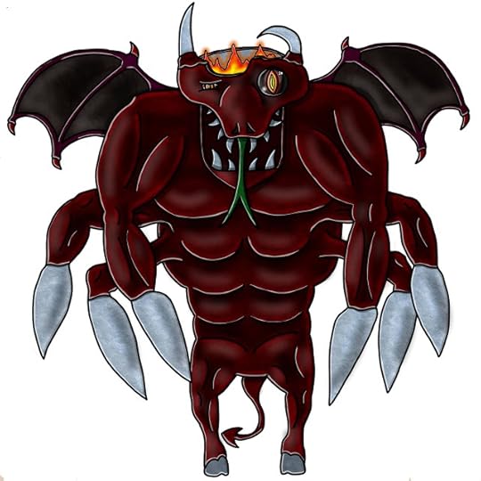 Pitfiend - a chunky, six-armed mega fiend
