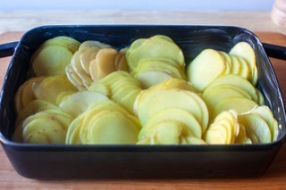 alternate direction of stacked handfuls