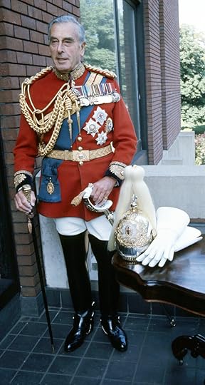 Lord Mountbatten, holding his gold stick.