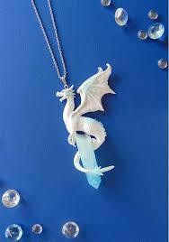 Ice Dragon Necklace Polymer Clay Jewelry Dragon Jewelry | Etsy