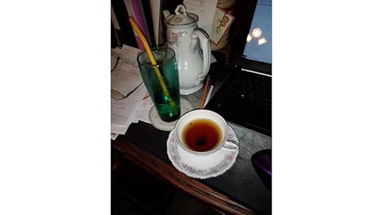 work at home routine messy desk