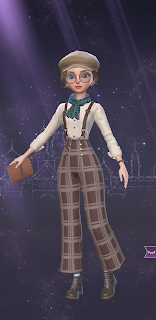 A 1920s style page boy outfit with plaid pants, suspenders, glasses, and a cute newsboy cap