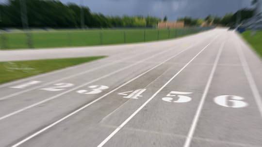 running track starting line implying an employee fake commute