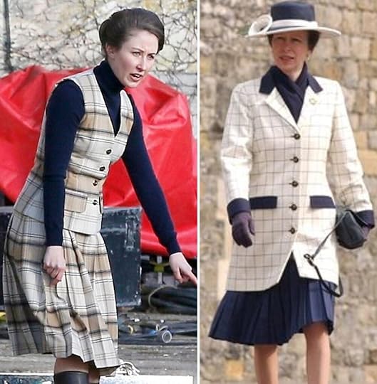 Erin Doherty as Princess Anne in the Crown; Princess Anne in real life.
