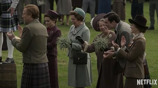 The royal family at a Scottish festival in The Crown.