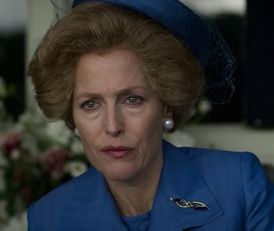 Gillian Anderson as Margaret Thatcher, having anti-royalist, anti-haggis, and anti-Ibble Dibble thoughts.