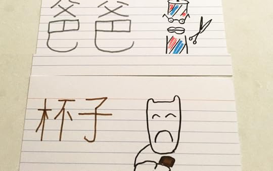 Chinese language-learning flashcards. Anthony uses images like these to reach fluency fast.