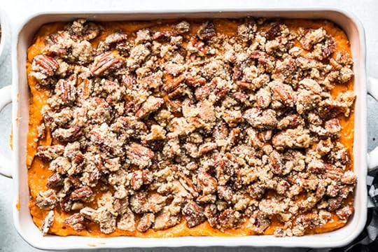 pecans on sweet potato souffle