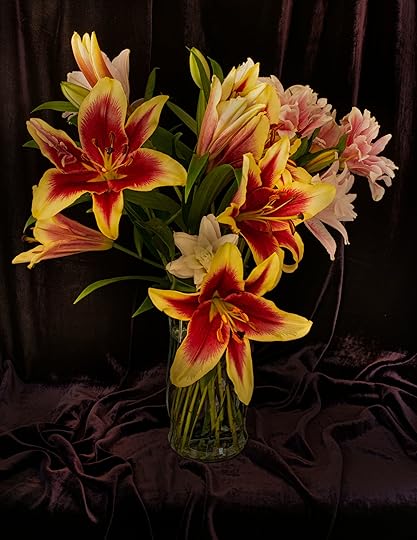 Lilies on Maroon Velvet © Harold Davis