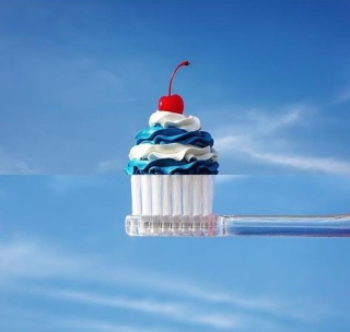 Toothbrush cupcake