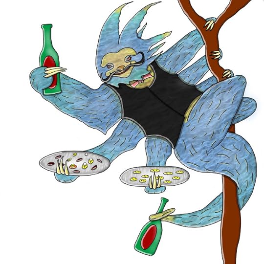 My original banqoloth design - a six-armed sloth waiter