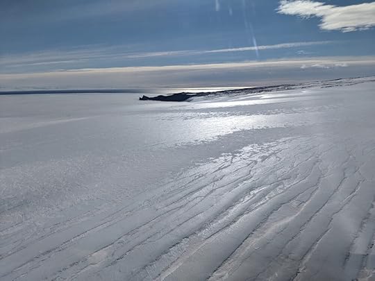 Having flown over Cape Evans, we passed over the Barne Glacier to Cape Royds. The nearest rocky headland in the picture above is Cape Barne, and beyond that is Cape Royds, where Shackleton's Nimrod Expedition had their winter quarters in 1907-09.