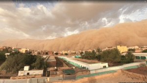 Google Street View photograph of sand storm