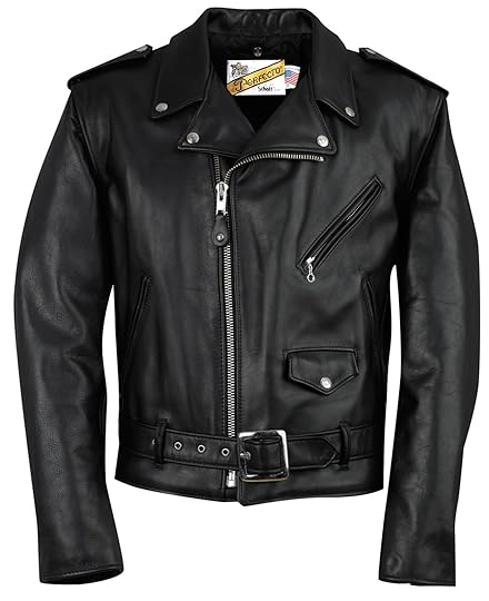 Mens Classic Leather Motorcycle Jacket