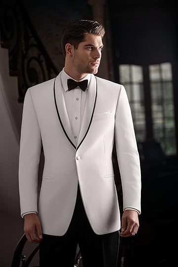 Slim fit White Tuxedo | Accent Lapel | Ike Behar