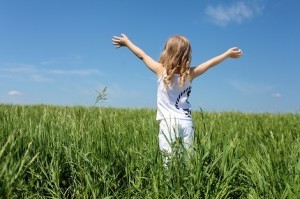 little girl outdoors
