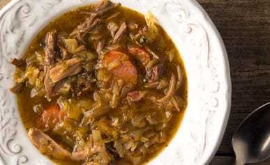 Polish bigos recipe in a bowl