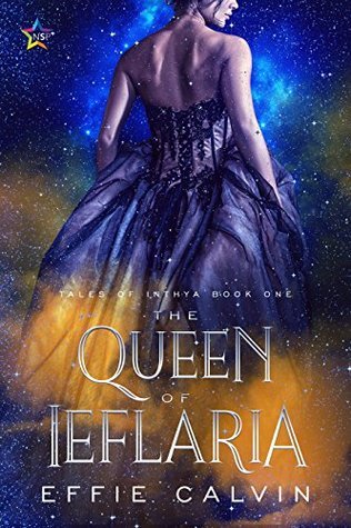 A woman with her back mostly turned, wearing a fantastical purple ball gown against a background of a blue and orange nebula. The title and author's name are at the bottom.