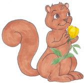squirrel-holding-flower
