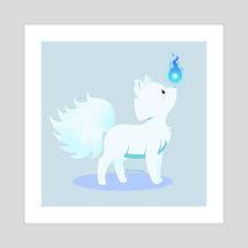 Kawaii fantasy animals - Kyuubi no Kitsune, an art print by Debora Rivasi - INPRNT