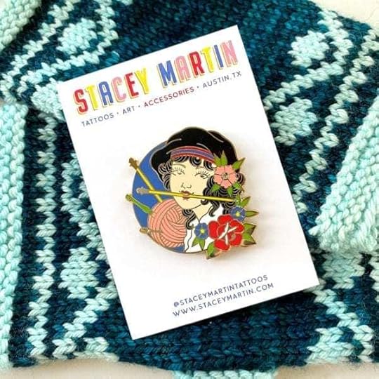 Knittter Enamel Pin by Stacey Martin for YarnYAY!