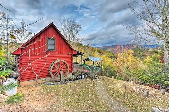 Cozy red log cabin in Bryson City North Carolina