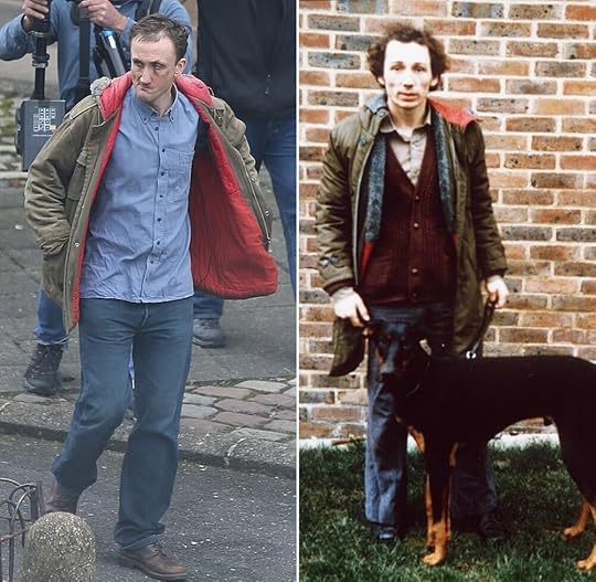 Left: Tom Brooke as Michael Fagan in The Crown. Right: Michael Fagan in real life.