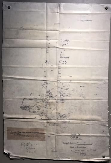 Plot from the Opana Radar Station from 7 December 1941, showing the Japanese planes approaching Pearl Harbor (Valor in the Pacific Museum. Photo: Sarah Sundin, 7 Nov 2016)
