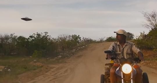 man and drone in western film Bacurau