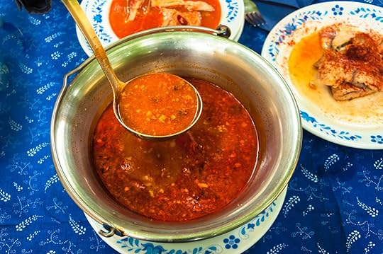 Traditional hungarian fish soup