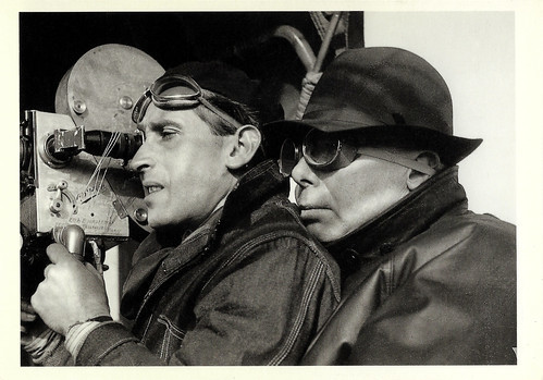 Jean Renoir at the set of La bête humaine (1938)