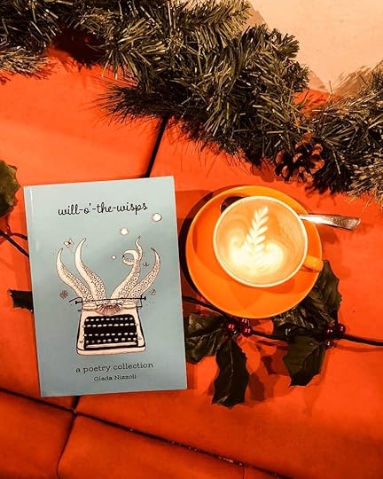 My book Will-o'-the-Wisps next to a coffee made by the Press Room team in London