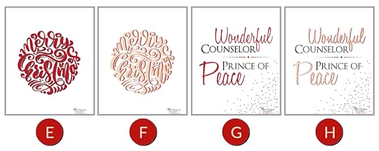 2020 Christmas Printables E-H