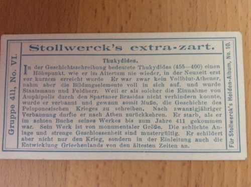 The reverse of the card