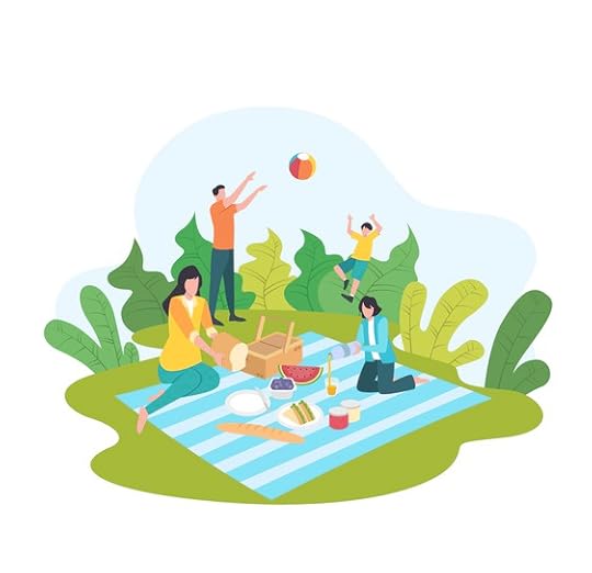 Picnic for stress relief with nature