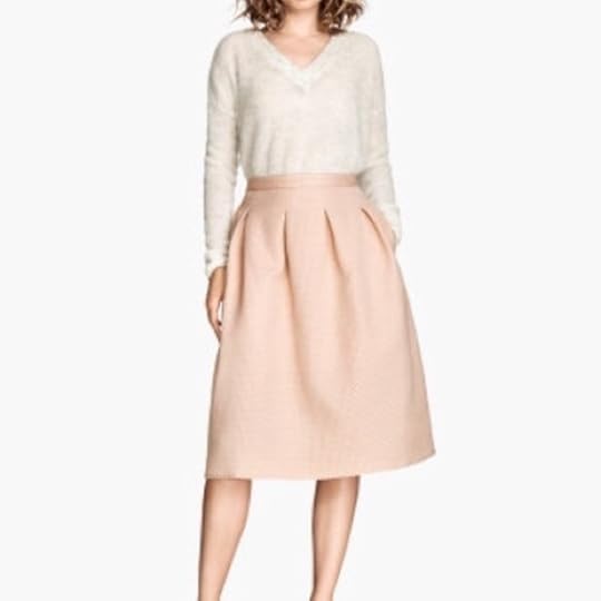 H&M Skirts | Hm Textured Blush Midi Skirt | Poshmark