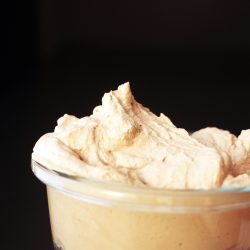 glass bowl of chocolate whipped cream