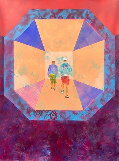 Finding Away, 2020 acrylic, spray, gouahce & colored pencil on Stonehenge paper 30”x22”