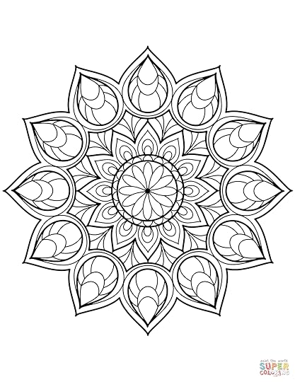 Flower Mandala Sketch Coloring Page
