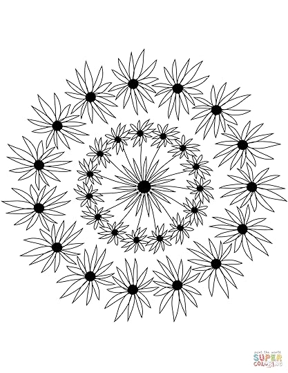 Mandala with Flowers coloring page | Free Printable ...