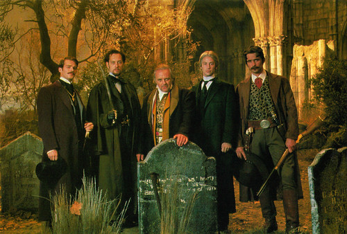 Keanu Reeves, Anthony Hopkins, Richard Grant, Cary Elwes, Billy Campbell in Dracula (1992)