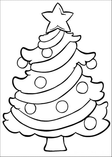 Simple Christmas Tree Coloring Pages
