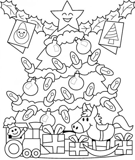 Christmas Tree With Presents Coloring Page - Coloring Home