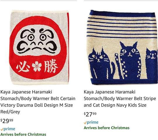 Haramaki Japanese stomach warmer available on Amazon
