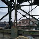 steel cross braces beneath crane