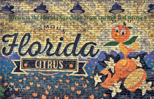 Florida citrus painted sign on the side of a building saying thank you for buying